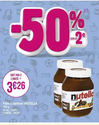 E.Leclerc Pâte à Tartiner Nutella offre