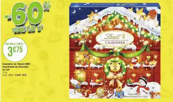 E.Leclerc Calendrier de l;Avent LIndt Assortiment de Chocolats Au Lait offre