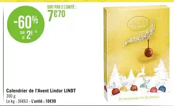 Calenderier de l'Avent Lindor Lindt