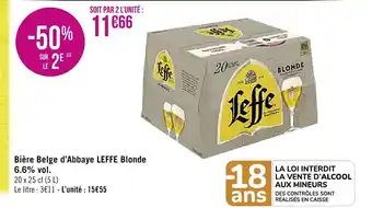 E.Leclerc Bière Belge d'Abbaye Leffe Blonde 6,6%vol offre