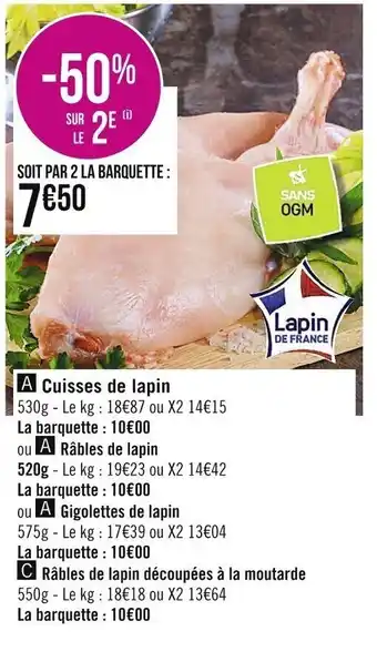 Casino Supermarchés Cuisses de Lapin offre