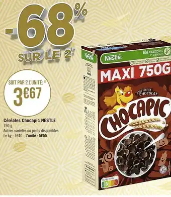 Casino Supermarchés Céréales Chocapis Nestle offre