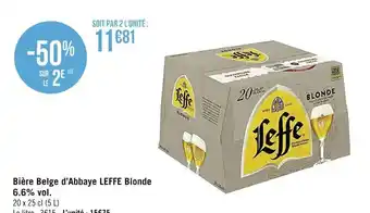 Casino Supermarchés Bière Belge d'Abbaye Leffe Blonde 6.6%vol offre