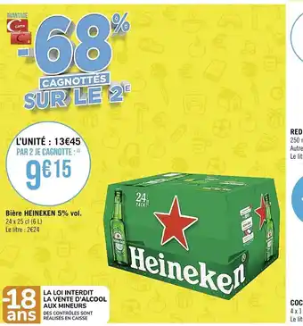 Casino Supermarchés Bière Heineken 5%vol offre