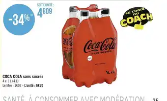 Casino Supermarchés Coca Cola Sans Sucres offre