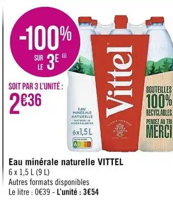 Casino Supermarchés Eau Minérale Naturelle Vittel offre