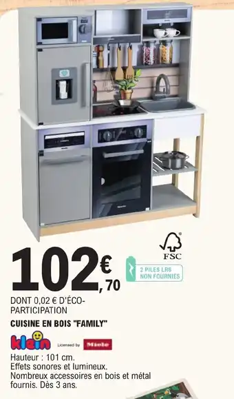Jouet E.Leclerc Cuisine en Bois "Family" offre