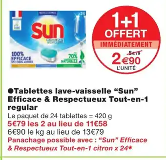 Monoprix Tablettes Lave-Vaisselle Sun offre