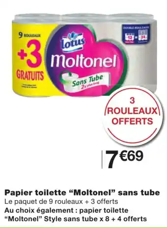 Monoprix Papier Toilette Moltonel Sans Tube offre