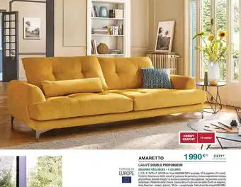 Cuir Center Canapé double profondeur amaretto offre