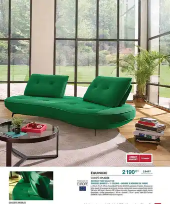 Cuir Center Canapé 3 places équinoxe offre