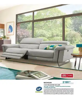 Cuir Center Canapé relaxation 100% cuir michigan offre
