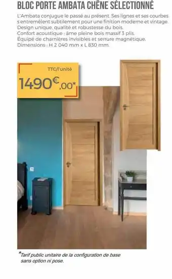 Bloc porte ambata chĂȘne sĂ©lectionnĂ©