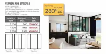 Verrière fixe standard
