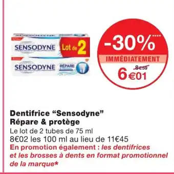 Monoprix Dentifrice Sensodyne Répare & Protège offre