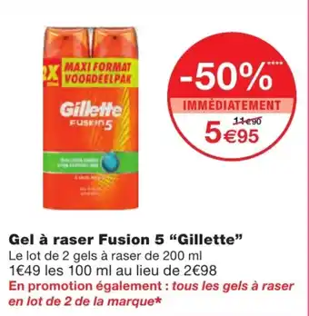 Monoprix Gel à Raser Fusion 5 Gillette offre