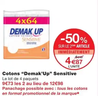 Monoprix Cotons Demak'Up Sensitive offre