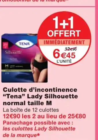 Monoprix Culotte d'Incontinence Tena Lady Silhouette offre