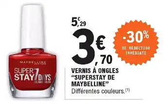 E.Leclerc Vernis à Ongles Superstay De Maybelline offre