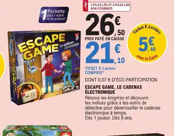 Jouet E.Leclerc Escape Game Le Cadenas électronique offre