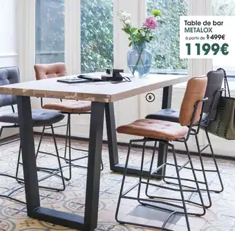 H&H Table de bar metalox disponible dans plusieurs dimensions offre