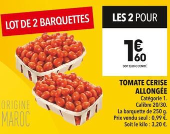 Supeco Tomate cerise allongée offre