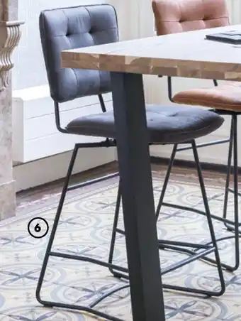 H&H Chaise de bar julien en micro-cuir corsica offre