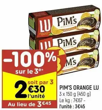 Leader Price Pim's orange lu offre