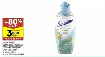 Leader Price Adoucissant concentré fraicheur vivifiante soupline eveil des sens offre