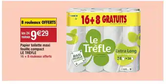 Migros Papier Toilette Maxi Feuille Compact LE Trèfle offre