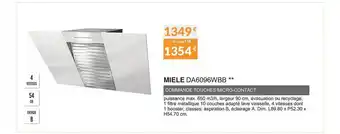 Copra Miele da6096wbb commande touches micro-contact offre