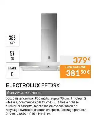 Copra Electrolux eft39x élégance discrète ! offre