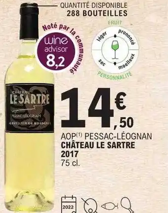 E.Leclerc Aop pessac-léognan château le sartre 2017 offre