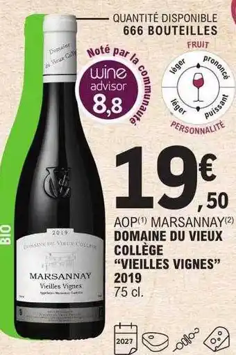 E.Leclerc Aop marsannay domaine du vieux collège offre