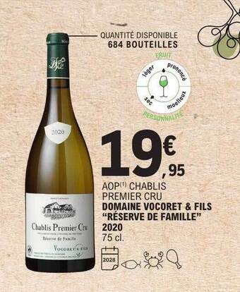 E.Leclerc Aop chablis premier cru domaine vocoret & fils offre