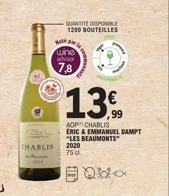 E.Leclerc Aop chablis éric & emmanuel dampt offre