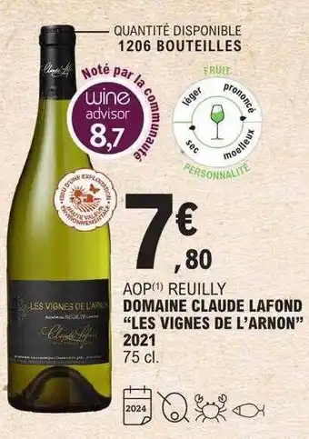 E.Leclerc Aop reuilly domaine claude lafond offre
