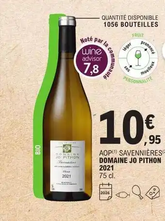 E.Leclerc Aop savennières domaine jo pithon 2021 offre