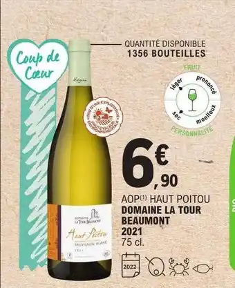 E.Leclerc Aop haut poitou domaine la tour beaumont 2021 offre