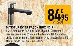 Brico Cash Mitigeur évier façon inox noir offre