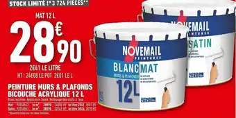 Brico Cash Peinture murs & plafonds bicouche acrylique 12l novemail offre