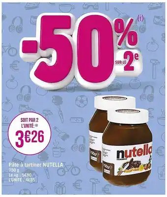Casino Supermarchés Pâte à tartiner nutella offre