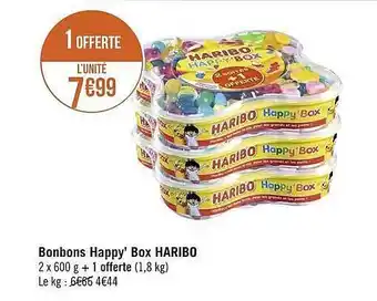 Géant Casino Bonbons happy'box haribo offre