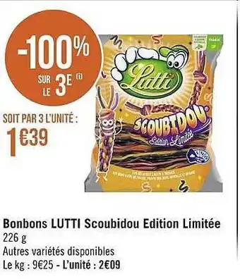 Géant Casino Bonbons lutti scoubidou édition limitée offre