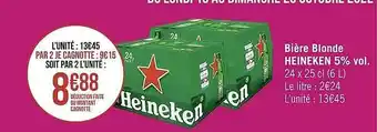 Géant Casino Bière blonde heineken 5% vol. offre