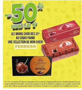 Géant Casino Mon cheri ferrero offre