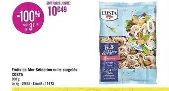 Géant Casino Fruits de mer sélection cuits surgelés costa offre