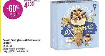 Géant Casino Cookie cône glacé extrême vanille nestlé offre