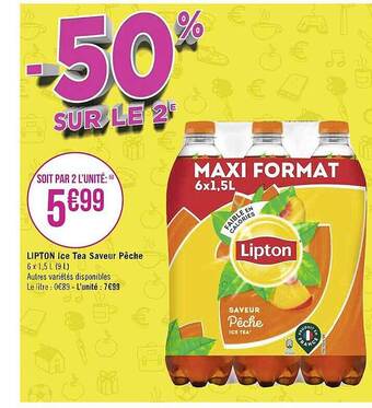 Géant Casino Lipton ice tea saveur pêche offre