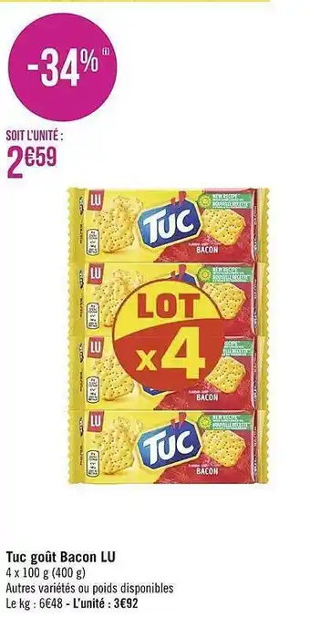 Géant Casino Tuc goût bacon lu offre